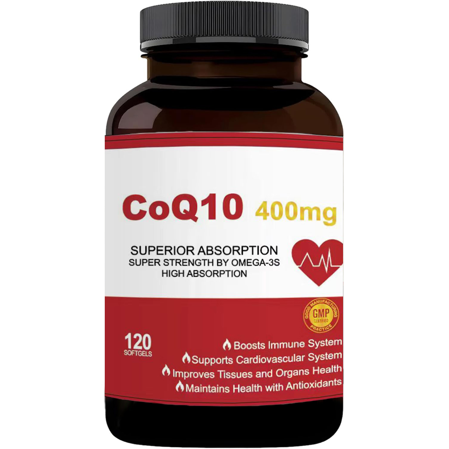 Apple Cider Vinegar Pill - CoQ10 400mg con Omega-3, Suplemento Antioxidante