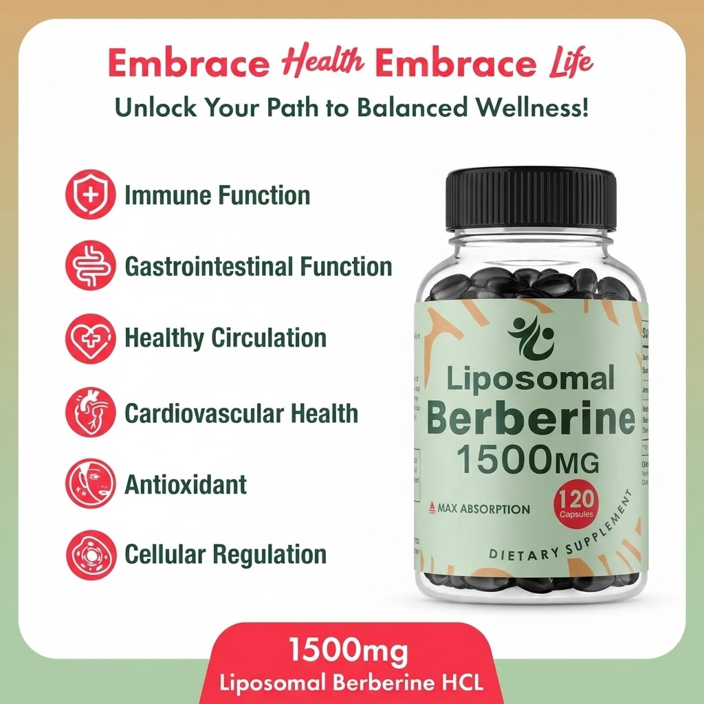 Berberina HCL Liposomal - 1500 - Berberine Hcl Capsule reseña y precio