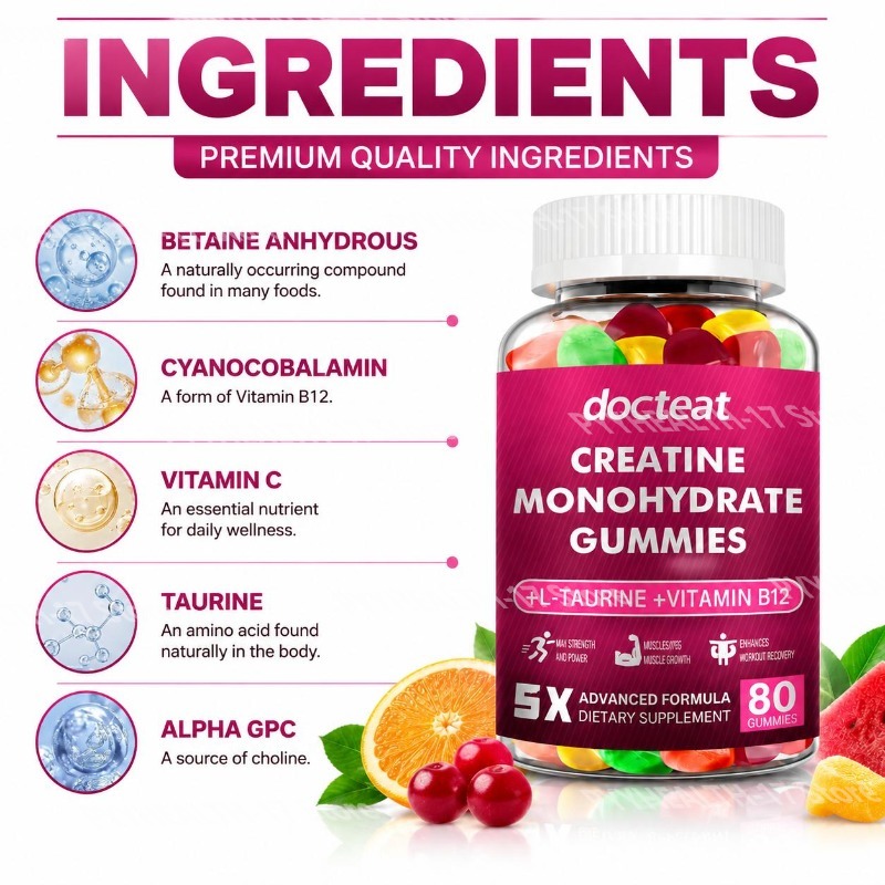 Gomitas de Creatina Monohidrat - Multivitamin Gummy Adult reseña y precio